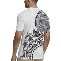 Hawaiian Kakau Tribal Sea Animals Tattoos Rugby Jersey White Color