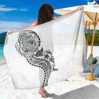 Hawaiian Kakau Tribal Sea Animals Tattoos Sarong White Color