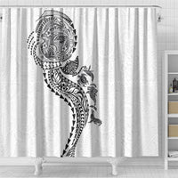 Hawaiian Kakau Tribal Sea Animals Tattoos Shower Curtain White Color LT03 - Polynesian Pride