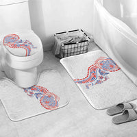Hawaiian Kakau Tribal Sea Animals Tattoos Bathroom Set Hawaii Flag Color Inspired LT03 Mat Set Only (3 pcs) One Size Multicolor - Polynesian Pride