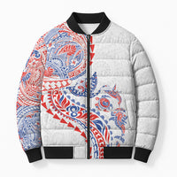 Hawaiian Kakau Tribal Sea Animals Tattoos Bomber Puffer Jacket Hawaii Flag Color Inspired LT03 Unisex Multicolor - Polynesian Pride