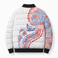 Hawaiian Kakau Tribal Sea Animals Tattoos Bomber Puffer Jacket Hawaii Flag Color Inspired LT03 - Polynesian Pride