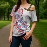 Hawaiian Kakau Tribal Sea Animals Tattoos Cross Shoulder Shirt Hawaii Flag Color Inspired
