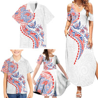 Hawaiian Kakau Tribal Sea Animals Tattoos Family Matching Summer Maxi Dress and Hawaiian Shirt Hawaii Flag Color Inspired LT03 - Polynesian Pride