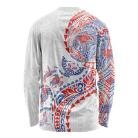 Hawaiian Kakau Tribal Sea Animals Tattoos Long Sleeve Shirt Hawaii Flag Color Inspired LT03 - Polynesian Pride