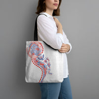 Hawaiian Kakau Tribal Sea Animals Tattoos Tote Bag Hawaii Flag Color Inspired LT03 - Polynesian Pride