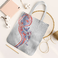 Hawaiian Kakau Tribal Sea Animals Tattoos Tote Bag Hawaii Flag Color Inspired LT03 White Strap One Size Multicolor - Polynesian Pride