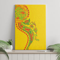 Hawaiian Kakau Tribal Sea Animals Tattoos Canvas Wall Art Kanaka Maoli Flag Color Inspired