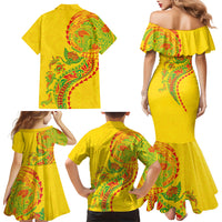 Hawaiian Kakau Tribal Sea Animals Tattoos Family Matching Mermaid Dress and Hawaiian Shirt Kanaka Maoli Flag Color Inspired LT03 - Polynesian Pride