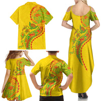 Hawaiian Kakau Tribal Sea Animals Tattoos Family Matching Summer Maxi Dress and Hawaiian Shirt Kanaka Maoli Flag Color Inspired LT03 - Polynesian Pride