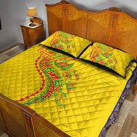 Hawaiian Kakau Tribal Sea Animals Tattoos Quilt Bed Set Kanaka Maoli Flag Color Inspired