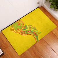 Hawaiian Kakau Tribal Sea Animals Tattoos Rubber Doormat Kanaka Maoli Flag Color Inspired
