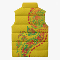 Hawaiian Kakau Tribal Sea Animals Tattoos Sleeveless Puffer Jacket Kanaka Maoli Flag Color Inspired