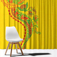 Hawaiian Kakau Tribal Sea Animals Tattoos Window Curtain Kanaka Maoli Flag Color Inspired
