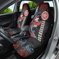 Hawaii and Japanese Together Car Seat Cover Koi Fish and Kakau Pattern