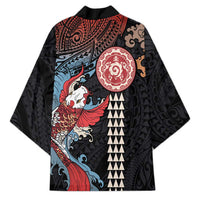 Hawaii and Japanese Together Kimono Koi Fish and Kakau Pattern - Polynesian Pride