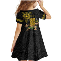 Hawaii and Philippines Together Family Matching Mermaid Dress and Hawaiian Shirt Warrior Tiki Mask and Filipino Sun Polynesian Style LT03 - Polynesian Pride