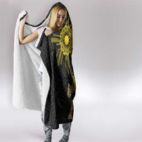 Hawaii and Philippines Together Hooded Blanket Warrior Tiki Mask and Filipino Sun Polynesian Style LT03 - Polynesian Pride
