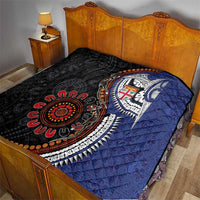 Fiji and Australia Together Quilt Kangaroo Aboriginal with Tribal Tapa Hibiscus Half Style - Polynesian Pride