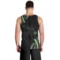 Traditional Art Hawaiian Kakau Tattoos Men Tank Top Green Color - Polynesian Pride