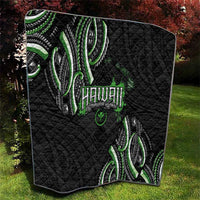Traditional Art Hawaiian Kakau Tattoos Quilt Green Color - Polynesian Pride