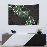 Traditional Art Hawaiian Kakau Tattoos Tapestry Green Color - Polynesian Pride