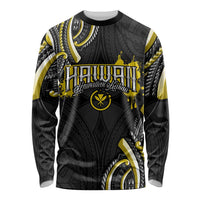 Traditional Art Hawaiian Kakau Tattoos Long Sleeve Shirt Yellow Color - Polynesian Pride