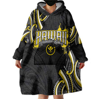 Traditional Art Hawaiian Kakau Tattoos Wearable Blanket Hoodie Yellow Color - Polynesian Pride
