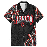 Traditional Art Hawaiian Kakau Tattoos Family Matching Mermaid Dress and Hawaiian Shirt Red Color - Polynesian Pride