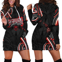 Traditional Art Hawaiian Kakau Tattoos Hoodie Dress Red Color - Polynesian Pride