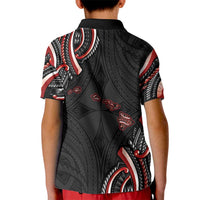 Traditional Art Hawaiian Kakau Tattoos Kid Polo Shirt Red Color - Polynesian Pride