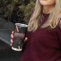 Traditional Art Hawaiian Kakau Tattoos Tumbler Cup Red Color - Polynesian Pride