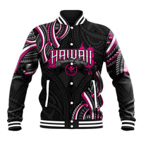 Traditional Art Hawaiian Kakau Tattoos Baseball Jacket Pink Color - Polynesian Pride
