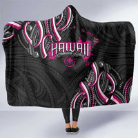 Traditional Art Hawaiian Kakau Tattoos Hooded Blanket Pink Color - Polynesian Pride