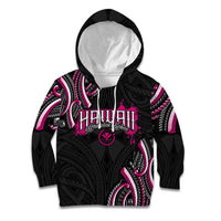 Traditional Art Hawaiian Kakau Tattoos Kid Hoodie Pink Color - Polynesian Pride