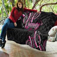 Traditional Art Hawaiian Kakau Tattoos Quilt Pink Color - Polynesian Pride