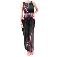 Traditional Art Hawaiian Kakau Tattoos Tank Maxi Dress Pink Color - Polynesian Pride