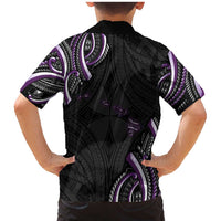 Traditional Art Hawaiian Kakau Tattoos Family Matching Mermaid Dress and Hawaiian Shirt Purple Color - Polynesian Pride