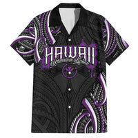 Traditional Art Hawaiian Kakau Tattoos Family Matching Off Shoulder Maxi Dress and Hawaiian Shirt Purple Color - Polynesian Pride
