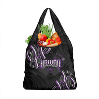 Traditional Art Hawaiian Kakau Tattoos Grocery Bag Purple Color - Polynesian Pride