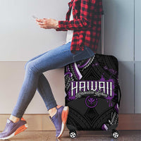 Traditional Art Hawaiian Kakau Tattoos Luggage Cover Purple Color - Polynesian Pride