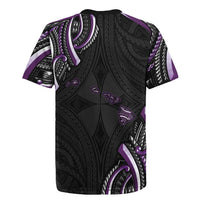 Traditional Art Hawaiian Kakau Tattoos Rugby Jersey Purple Color - Polynesian Pride