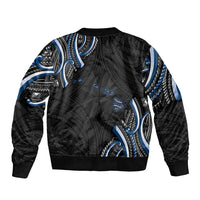 Traditional Art Hawaiian Kakau Tattoos Bomber Jacket Blue Color - Polynesian Pride