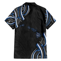 Traditional Art Hawaiian Kakau Tattoos Family Matching Puletasi and Hawaiian Shirt Blue Color - Polynesian Pride