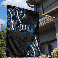 Traditional Art Hawaiian Kakau Tattoos Garden Flag Blue Color - Polynesian Pride