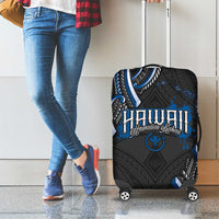 Traditional Art Hawaiian Kakau Tattoos Luggage Cover Blue Color - Polynesian Pride