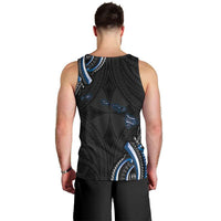 Traditional Art Hawaiian Kakau Tattoos Men Tank Top Blue Color - Polynesian Pride