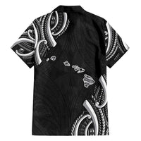 Traditional Art Hawaiian Kakau Tattoos Family Matching Off Shoulder Maxi Dress and Hawaiian Shirt White - Polynesian Pride