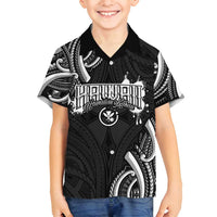 Traditional Art Hawaiian Kakau Tattoos Family Matching Off Shoulder Short Dress and Hawaiian Shirt White - Polynesian Pride