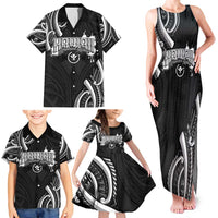 Traditional Art Hawaiian Kakau Tattoos Family Matching Tank Maxi Dress and Hawaiian Shirt White - Polynesian Pride